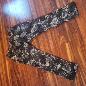 Lands' End women's pants size medium Green leafy pattern